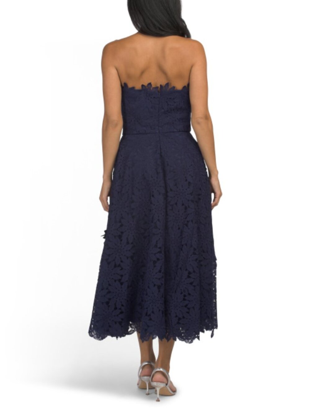 RENE BY RENE RUIZ Strapless Cutwork Lace Tea-length Dress - Picture 2 of 4
